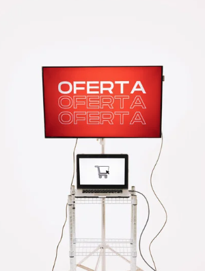 Screen with text Oferta